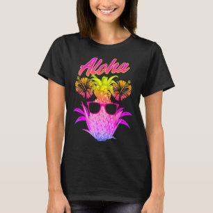 Camiseta Aloha Pineapple Sunglass Hawaiai Beach Summer V