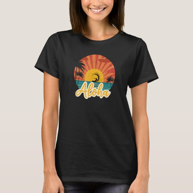 Camiseta Aloha Retro sunset aloha tee (Frente)