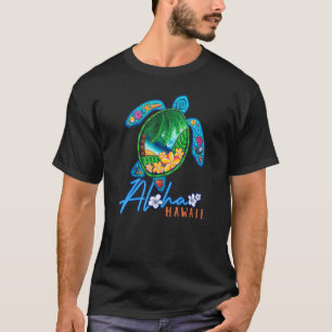 Camiseta Aloha Sea Turtle Havaiana - Família de Férias de C