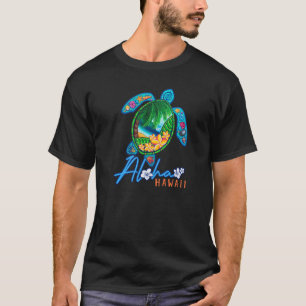 Camiseta Aloha Sea Turtle Havaiana - Família de Férias de C