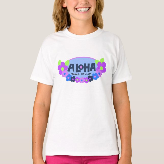 Camiseta Aloha significa Hello Hawaiian Floral (Frente)