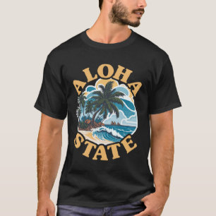 Camiseta Aloha State 808 Vintage Surfing Beach Hawaii Surfe