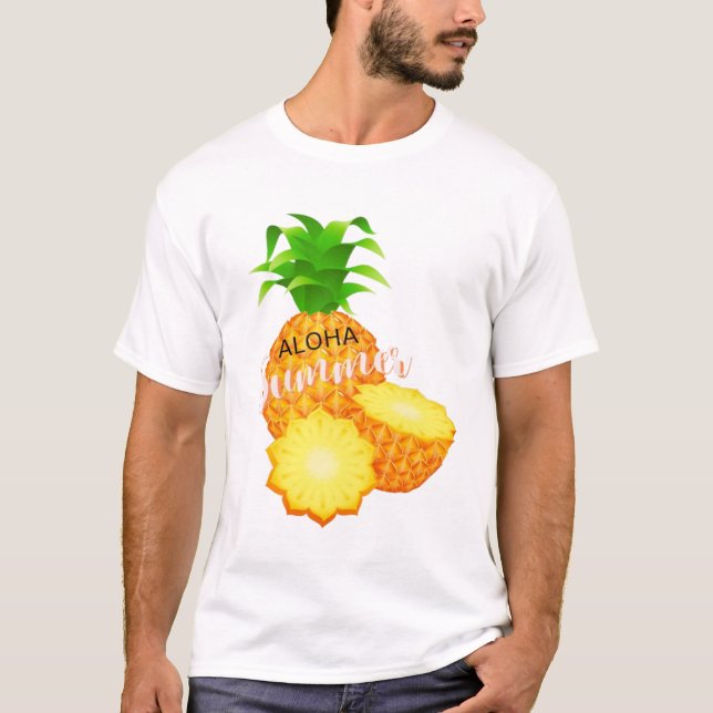 Camiseta Aloha Summer Pineapple_ Hawaiai Islands (Frente)