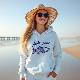 Camiseta Aloha Trout-Havaí-Pescador Core-Dark Blue