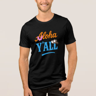 Camiseta Aloha Y'all Hawaii Texas Colorful Funny Graphic