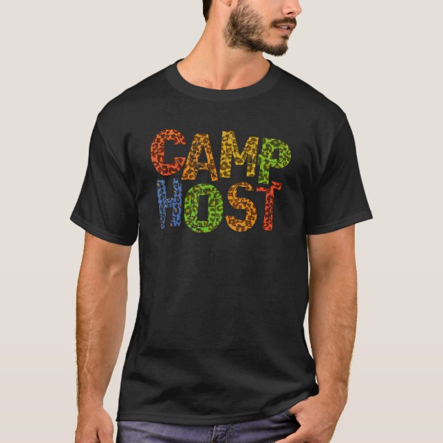 Camiseta Alojador de acampamento Leopard Impresso Conselhei (Frente)
