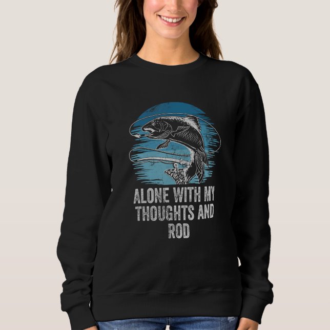 Camiseta Alone With My Thoughts and Rod Introvert Fishing A (Frente)