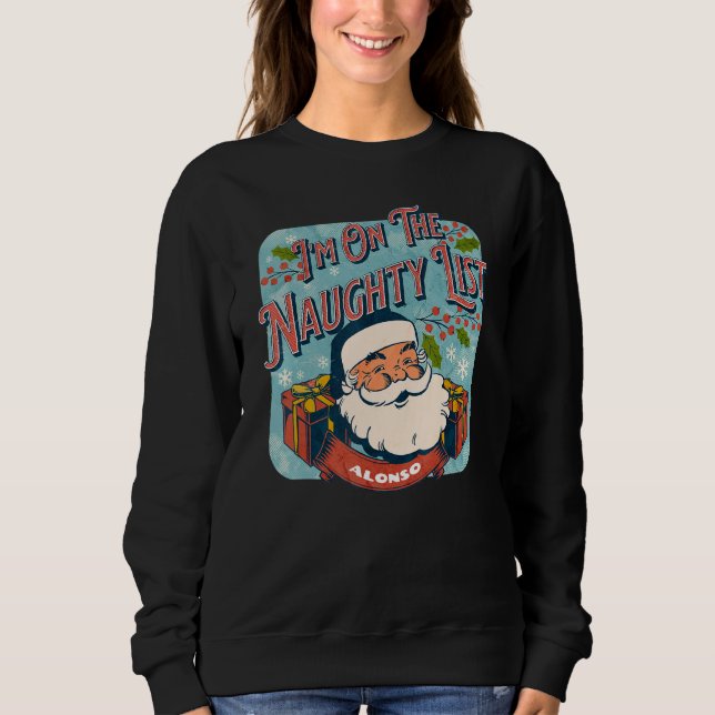 Camiseta Alonso Christmas Naughty List   Santa xmas holiday (Frente)