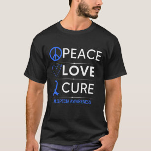 Camiseta Alopecia Areata Sensibilização Paz Amor Cabelo de 