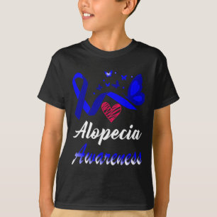 Camiseta Alopecia Conhecimento Borboletas Blue Ribbon Suppo