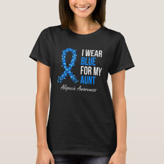Camiseta Alopecia Consciência Eu Visto Azul Para Minha Tia 
