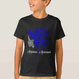 Camiseta Alopecia Sensibilização Cabelo Azul Fita Perda Bor