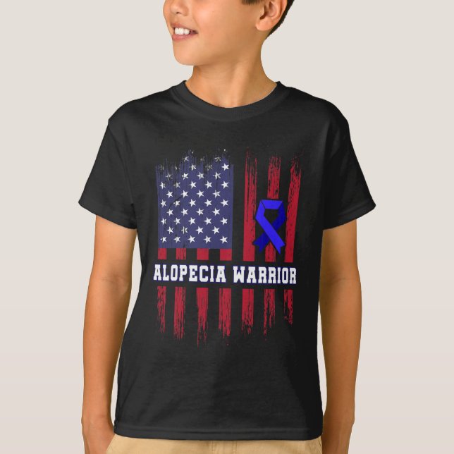 Camiseta Alopecia Sensibilização Cabelo Perda Guerreira Sob (Frente)