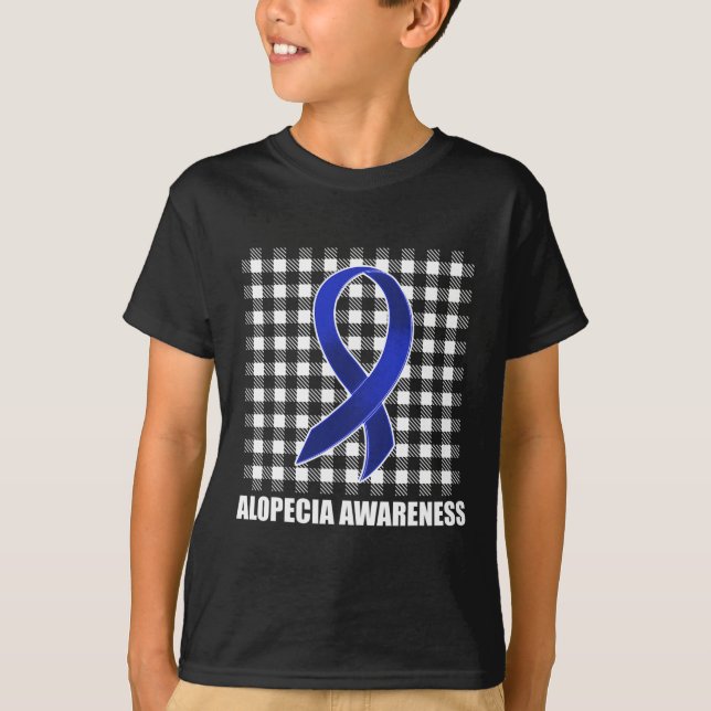 Camiseta Alopecia Sensibilização Cabelo Perda Guerreiro EUA (Frente)