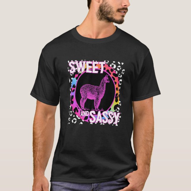 Camiseta Alpaca 90s Nostalgia Rainbow Leopard Print Tropica (Frente)