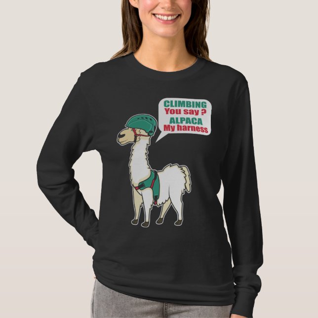 Camiseta Alpaca Climbing Mountain Climber And Alpaca Fan (Frente)