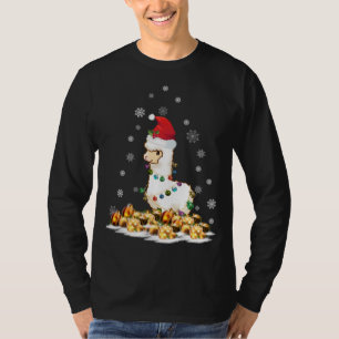 Camiseta Alpaca com Santa Hat Natal Alpaca