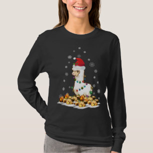 Camiseta Alpaca com Santa Hat Natal Alpaca