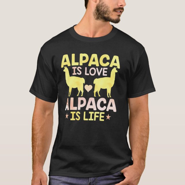 Camiseta Alpaca é amor Alpaca é vida lama (Frente)