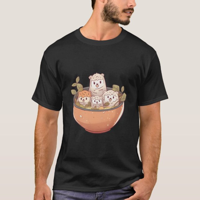 Camiseta Alpaca Family In Ra Soup Comic For Children (Frente)