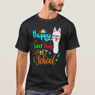 Camiseta Alpaca Lhama Feliz Último Dia De Aula Com Óculos D