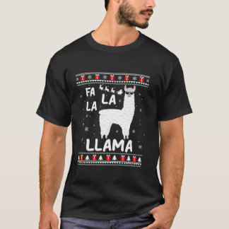 Camiseta Alpaca Llama Xmas Ugly Sweater Fa La Llama Chri