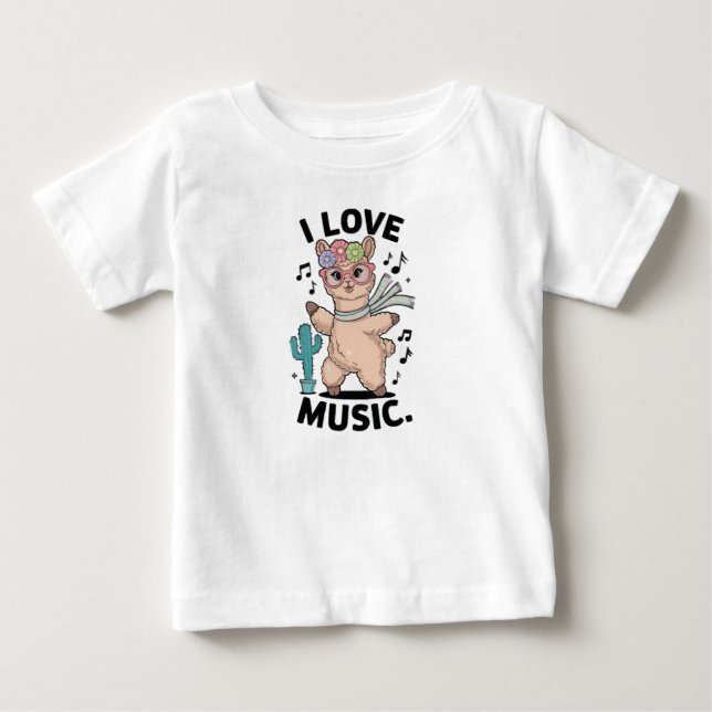 Camiseta Alpaca love music (Frente)