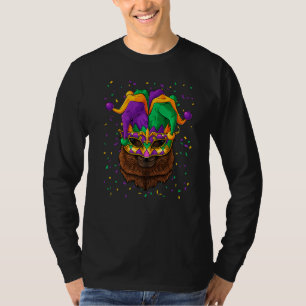 Camiseta Alpaca Mardi Gras Animal Face Carnaval Jester Fest