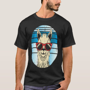 Camiseta Alpaca ou lhama de estampa traseira com óculos de