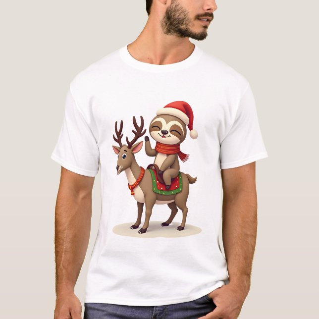 Camiseta Alpaca Sloth Christmas (Frente)