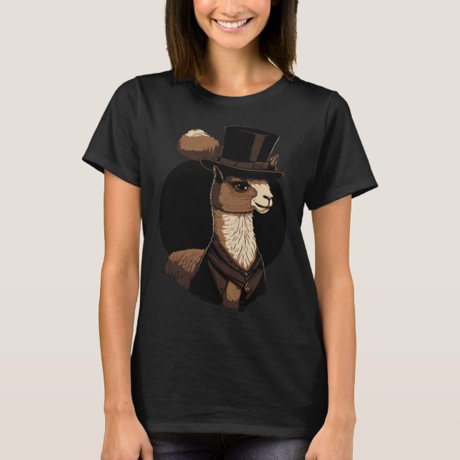 Camiseta Alpaca Vestindo Rico Superior Hat 3 (Frente)