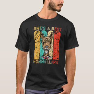 Camiseta Alpaca Vintage Ela é a melhor mãe Llama Mamãe Moth