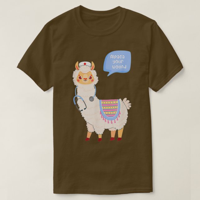 Camiseta Alpaca Your Wound Cute Llama Wound Care Nurse Gift (Frente do Design)