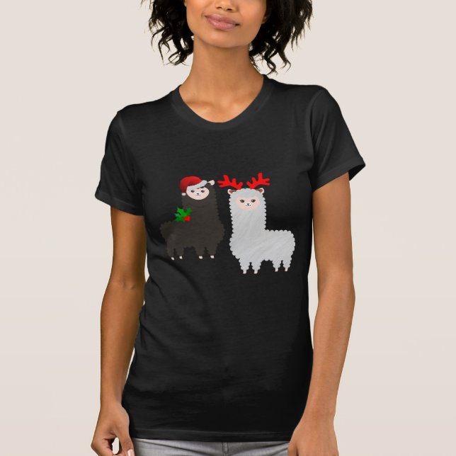 Camiseta alpacas de renas de natal (Frente)