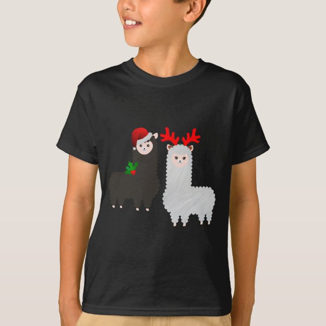 Camiseta alpacas de renas de natal (Frente)
