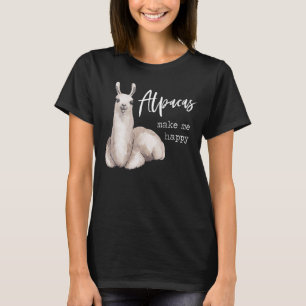 Camiseta Alpacas Faz-Me Feliz, Fofo Llama Ama Cotação Pun