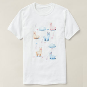 Camiseta Alpacas Fofos e Nuvens