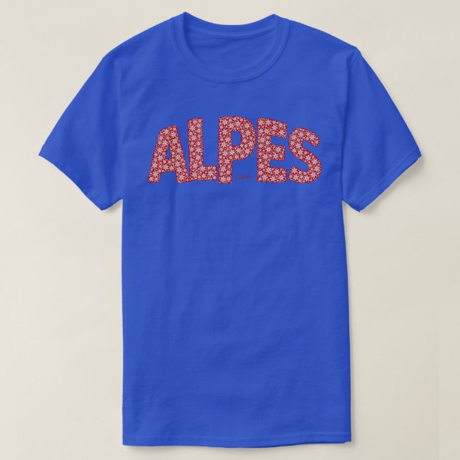Camiseta Alpes Franceses JCombs com Neve (Frente do Design)