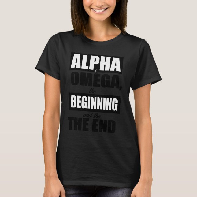 Camiseta Alpha and Omega Christian Scripture Bible Verse (Frente)