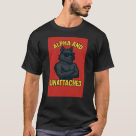 Camiseta Alpha and Unattached | Funny Wolf Cartoon