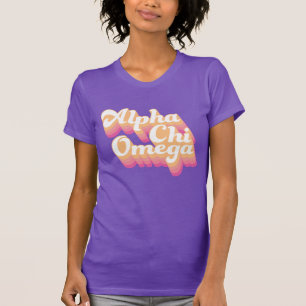Camiseta Alpha Chi Omega Groovy Script