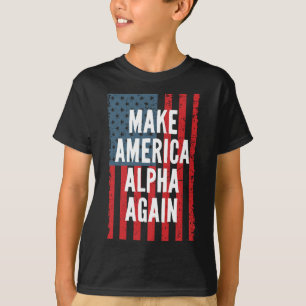 Camiseta Alpha Faça a América Novamente Quatro De Julho Ind
