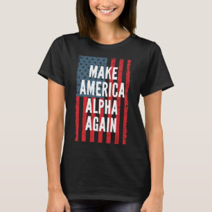 Camiseta Alpha Faça América Novamente Quatro De Julho Indep