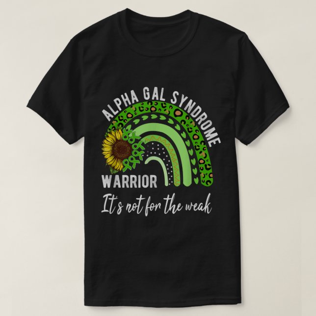 Camiseta Alpha Gal Syndrom shirts sunflower rainbow awarene (Frente do Design)