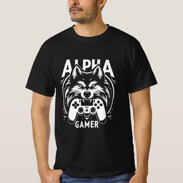 Camiseta Alpha Gamer Wolf Controller  (Frente)