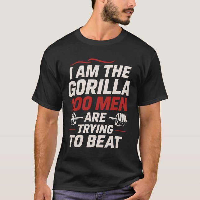 Camiseta Alpha Gorilla Gym Bodybuilding Funny Bold Workout  (Frente)