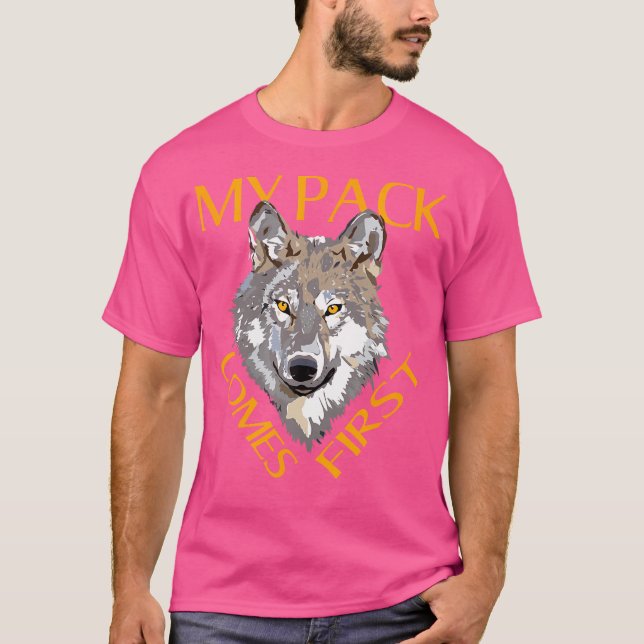 Camiseta Alpha My Pack First Wolfisms Wolfos Wolf Head (Frente)