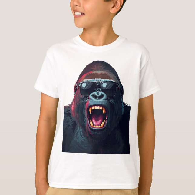 Camiseta Alpha Rage – Roaring Gorilla with Sunglasses (Frente)
