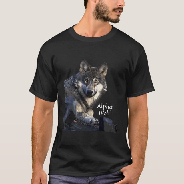 Camiseta Alpha Wolf Wolves Wildlife Nature (Frente)