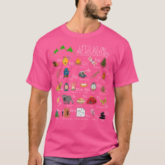 Camiseta Alphabet Abcs Hiker Mounta Do Aterro Retroativo